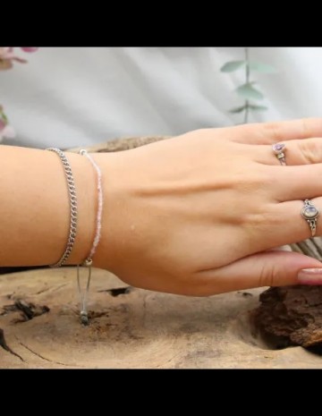 Aardbeienkwarts sparkle armband met schuifknoop 1