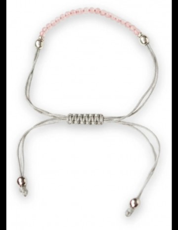 Aardbeienkwarts sparkle armband met schuifknoop