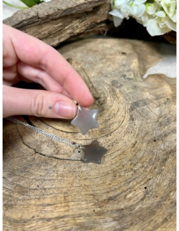 Agaat grijs edelsteen sterhanger 20 mm 2