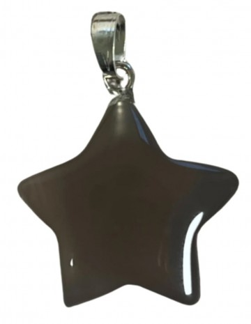 Agaat grijs edelsteen sterhanger 20 mm