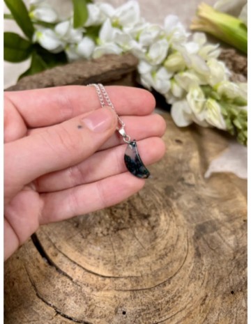 Agaat mos edelsteen maanhanger 20 mm 1