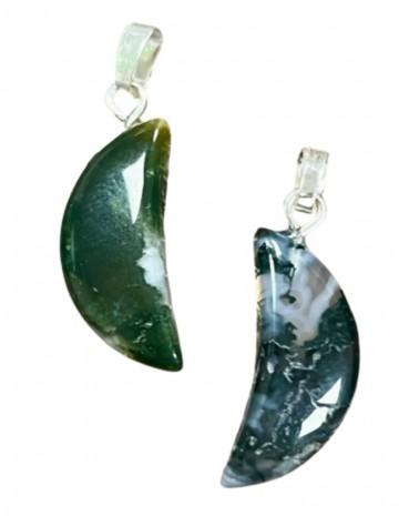 Agaat mos edelsteen maanhanger 20 mm 2