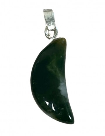 Agaat mos edelsteen maanhanger 20 mm