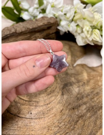 Amethist edelsteen sterhanger 20 mm 1