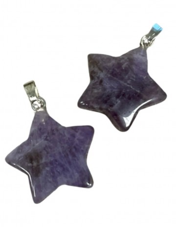 Amethist edelsteen sterhanger 20 mm 2