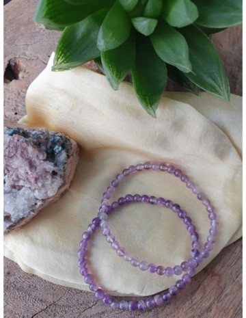Amethist kralen kinderarmbandje 4 mm 1