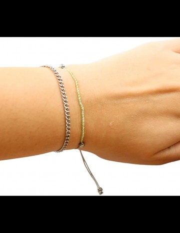 Peridoot sparkle armband met schuifknoop 1