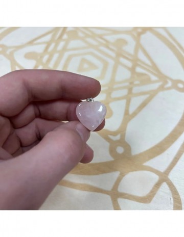 Roze kwarts hart hanger 20 mm 1