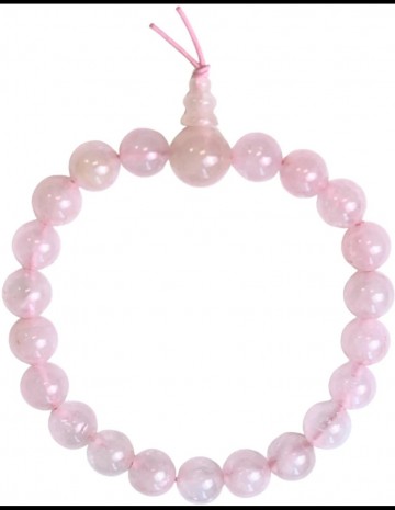 Rozenkwarts powerbead armband