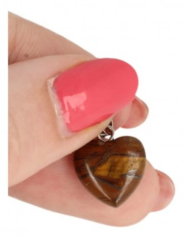 Tijgerijzer tijgeroog hart hanger 12 mm 1
