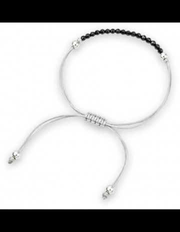 Toermalijn zwart sparkle armband met schuifknoop